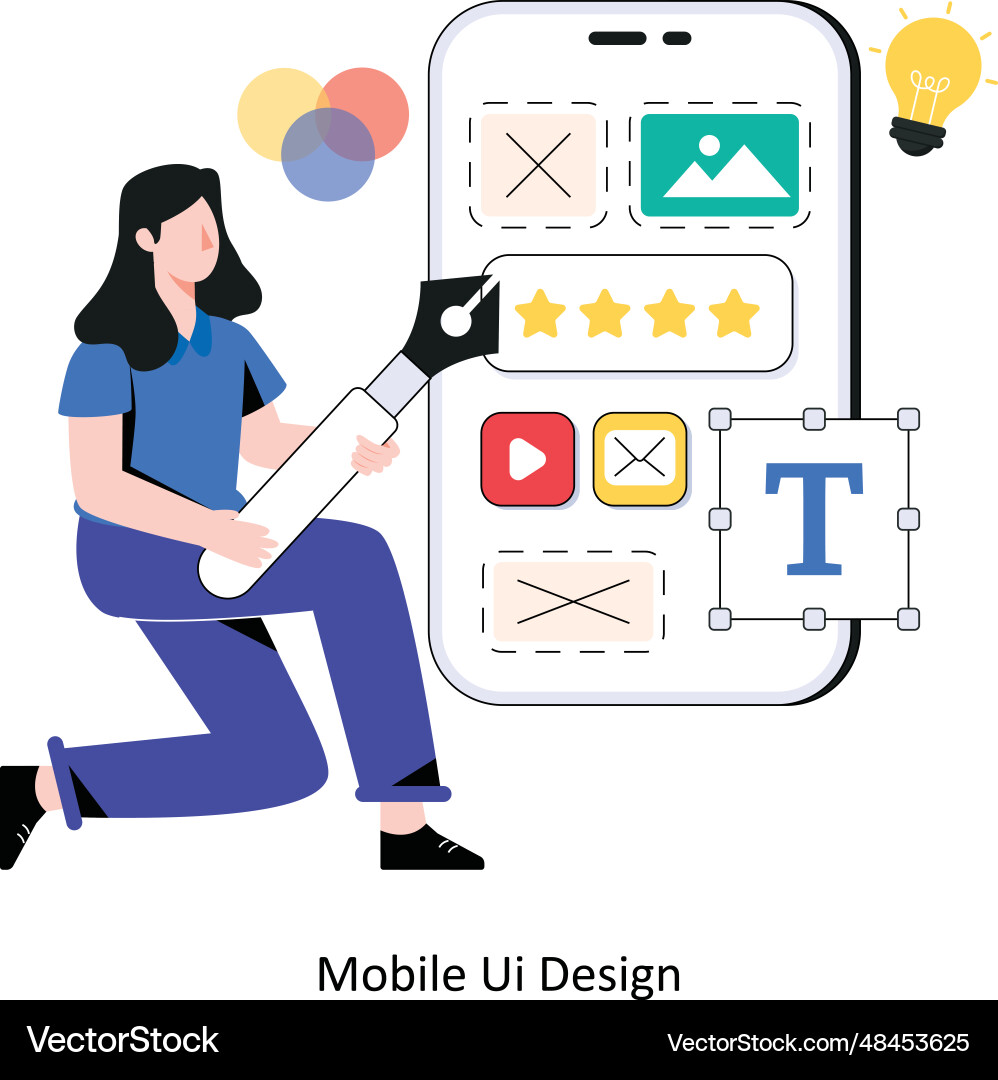Mobile ui design flat style Vector Image