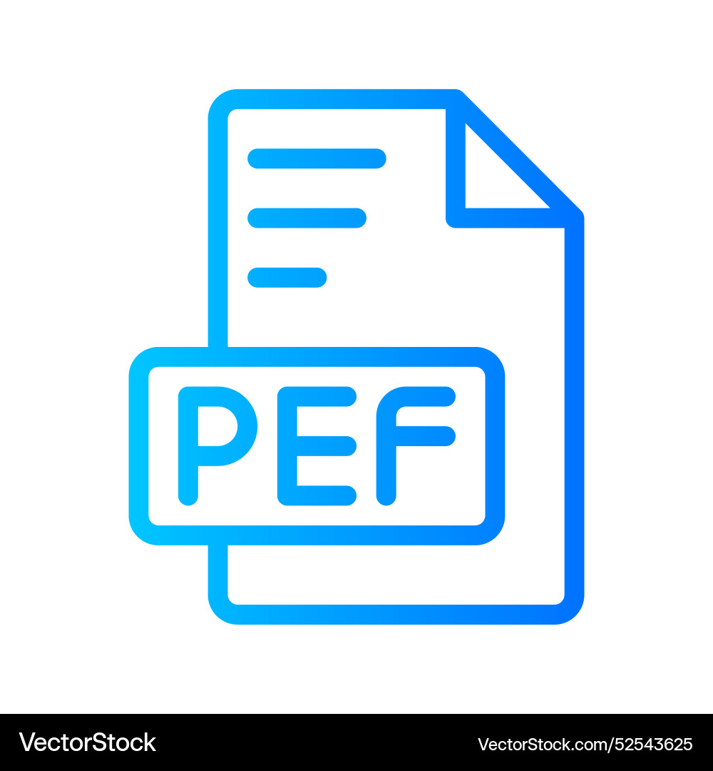 Pef document file picture gradient icon format Pef document file picture gradient icon format vector image