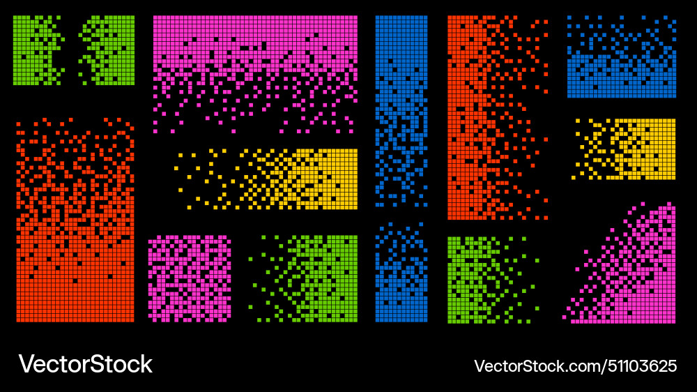 Pixel disintegration color backgrounds decay Pixel disintegration color backgrounds decay vector image