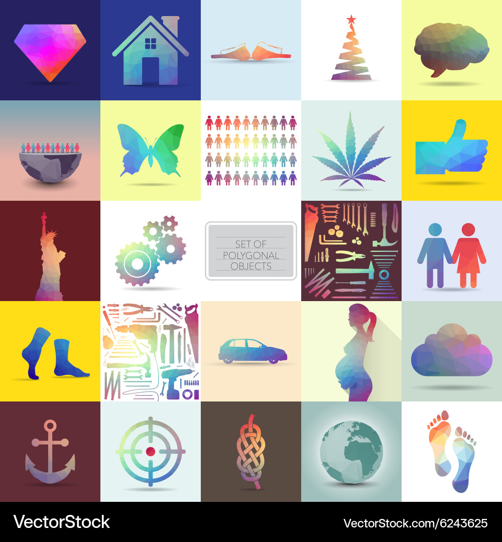 Polygonal objects vector image