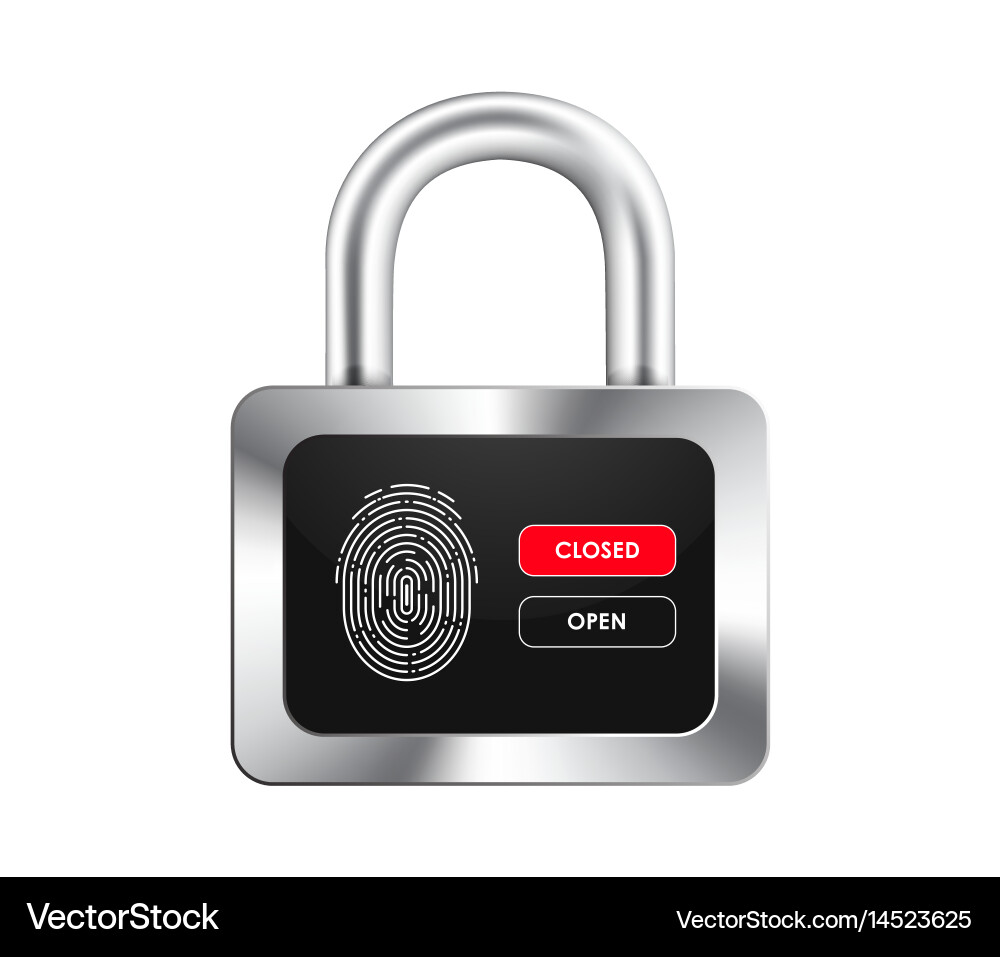 Realistic Padlock with Display & Controls vector image