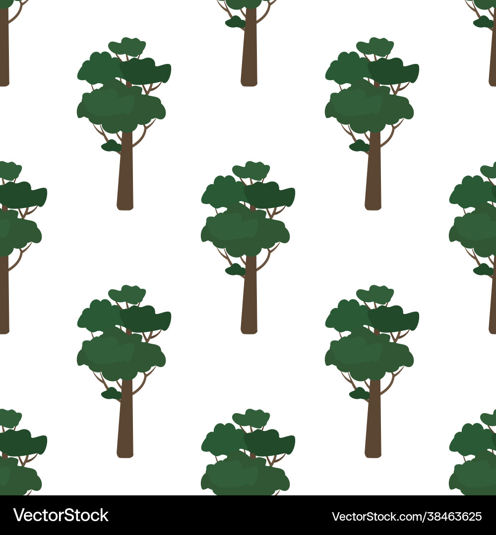 Seamless pattern with green trees vector image