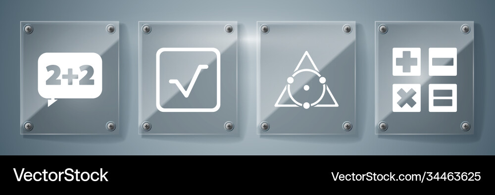 Set calculator triangle math square root Vector Image