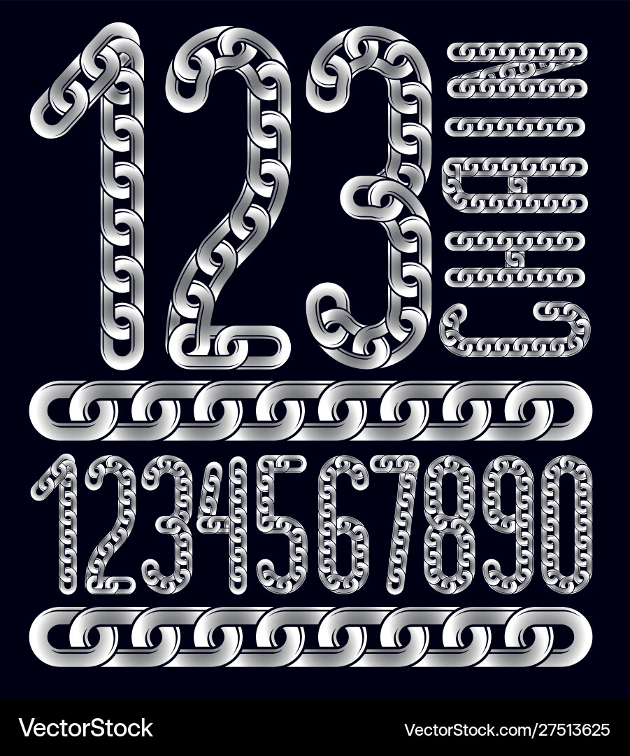 Set numerals from 0 to 9 elegant numbers Set numerals from 0 to 9 elegant numbers vector image
