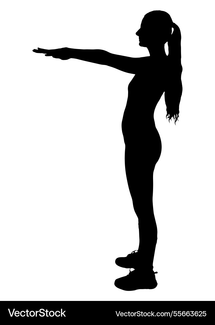 Silhouette der sportlichen Frau macht Fitness Silhouette der sportlichen Frau macht Fitness vektorbild