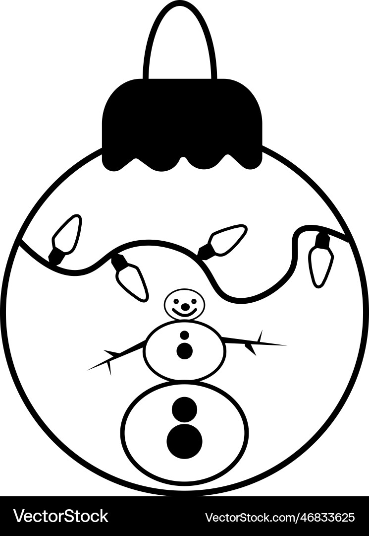 Tree ball line icon christmas decoration isolated Tree ball line icon christmas decoration isolated vector image