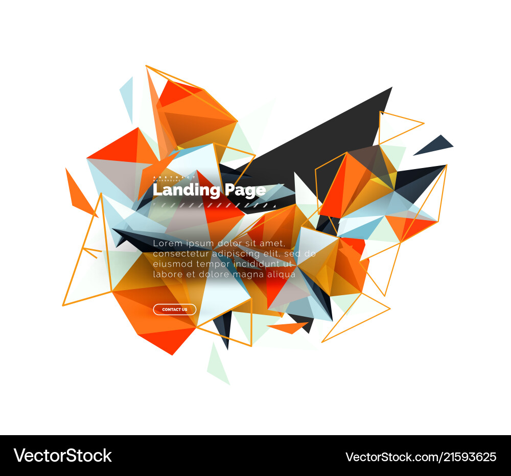 Triangular design abstract background landing vector image