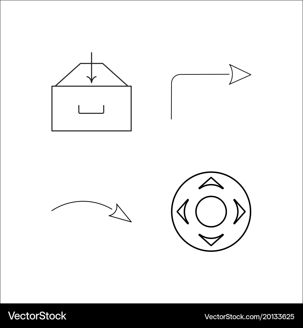 Web simple linear icon setsimple outline icons vector image