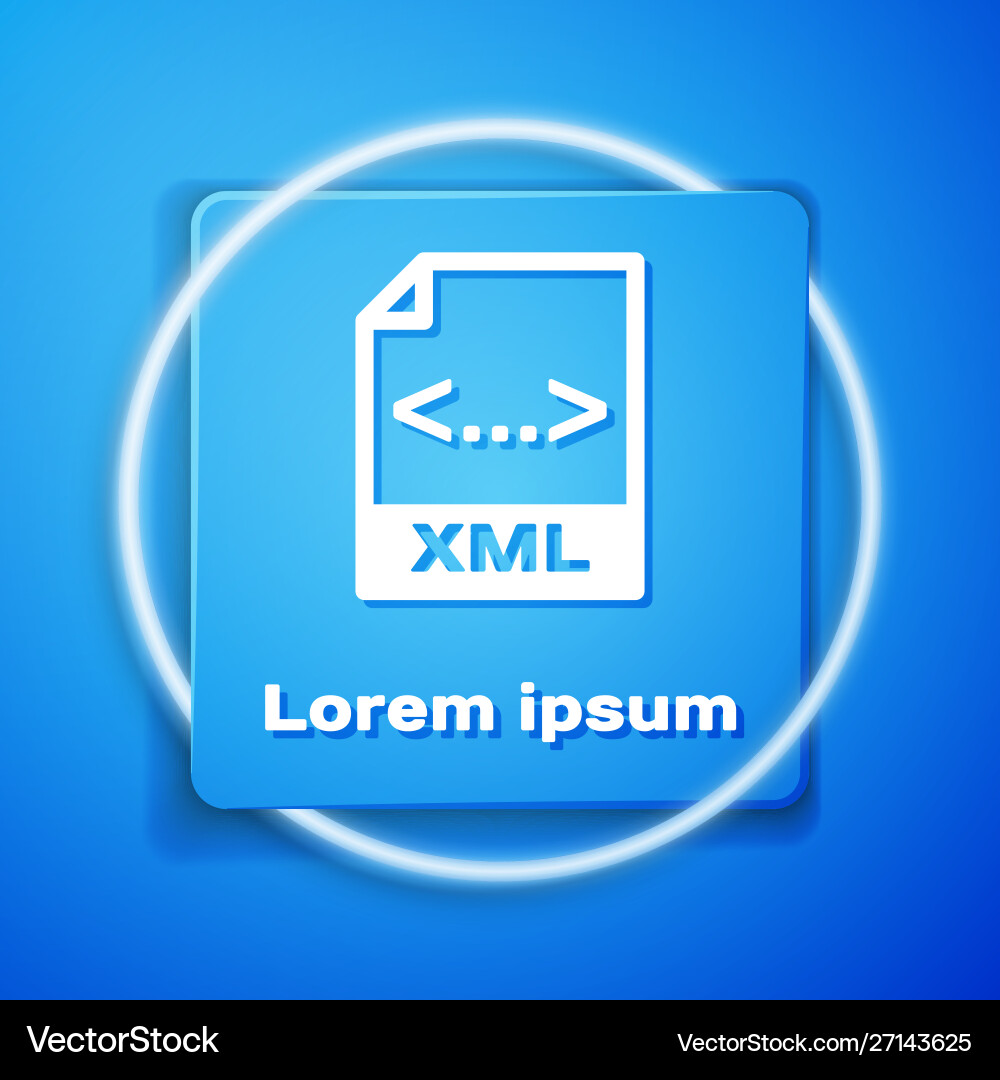 White xml file document download button icon White xml file document download button icon vector image