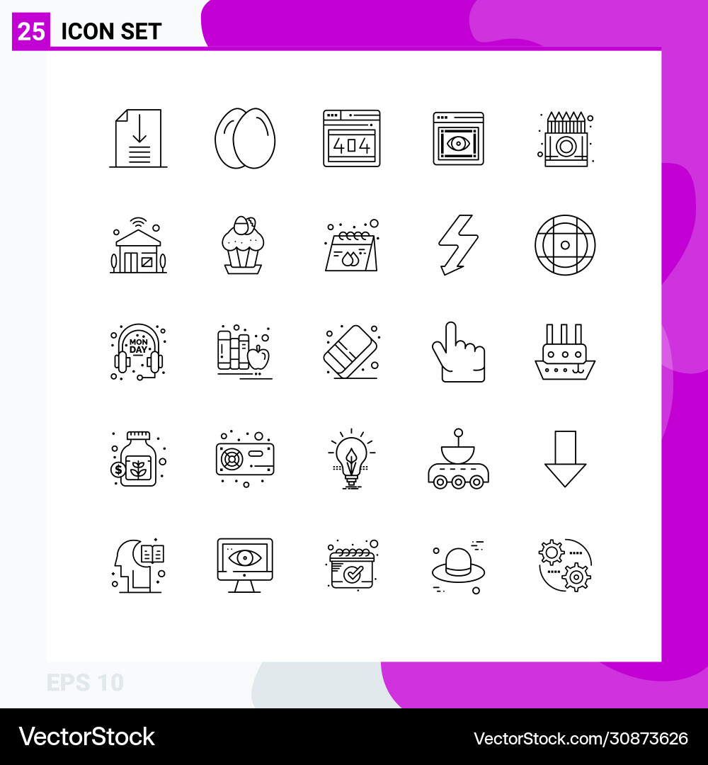 25 universal lines set for web and mobile Vector Image