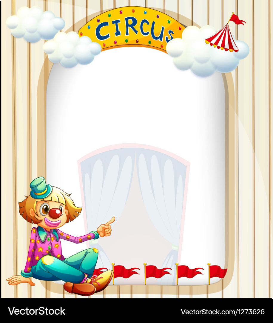 An empty template with a clown Vector Image