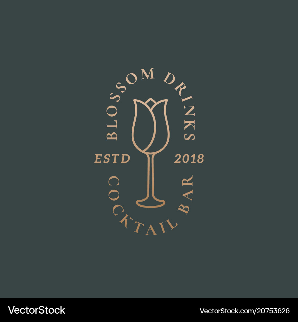 Blossom Getränke Cocktailbar abstraktes Zeichen Blossom Getränke Cocktailbar abstraktes Zeichen vektorbild