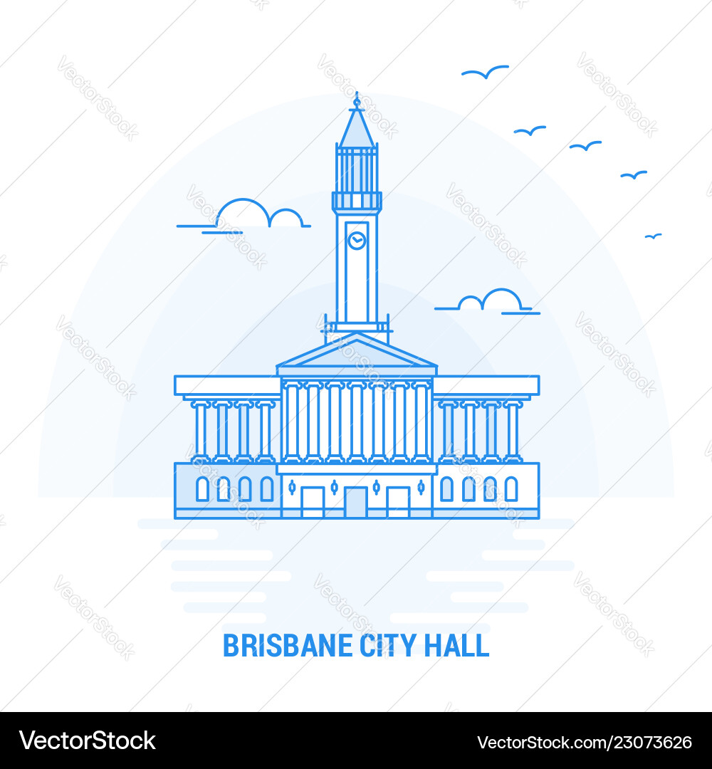 Brisbane Rathaus blau Wahrzeichen kreativ Brisbane Rathaus blau Wahrzeichen kreativ vektorbild