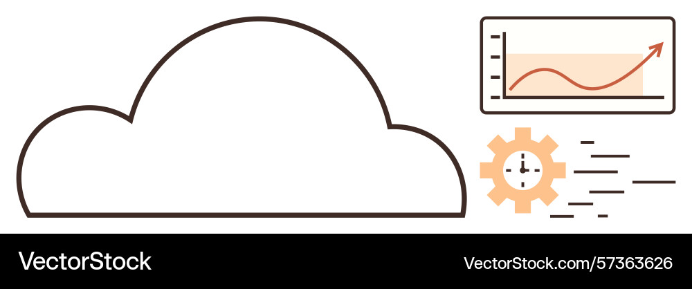 Cloud computing growth with analytics Cloud computing growth with analytics vector image