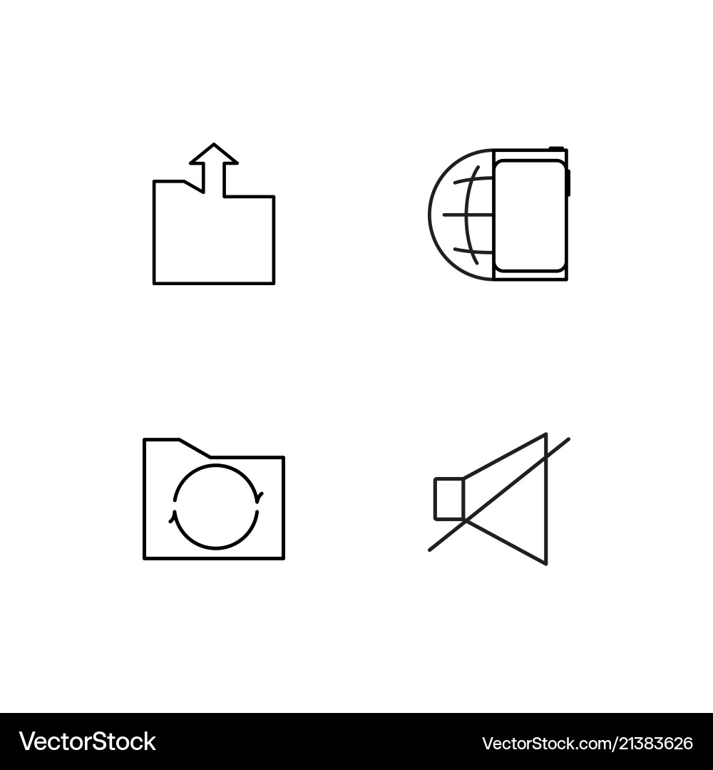 Cyber security linear icons set simple outline vector image
