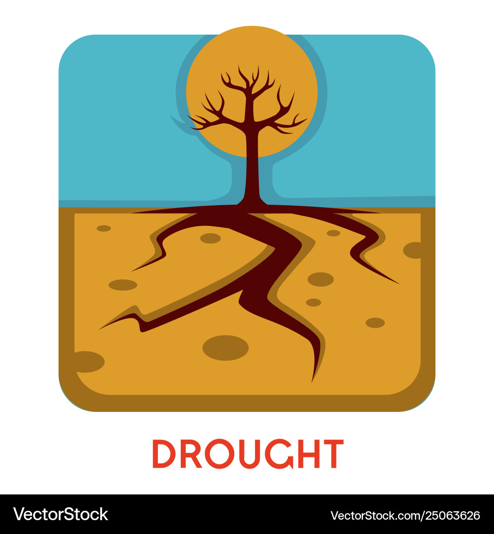 Drought natural disaster hot weather dry earth Drought natural disaster hot weather dry earth vector image