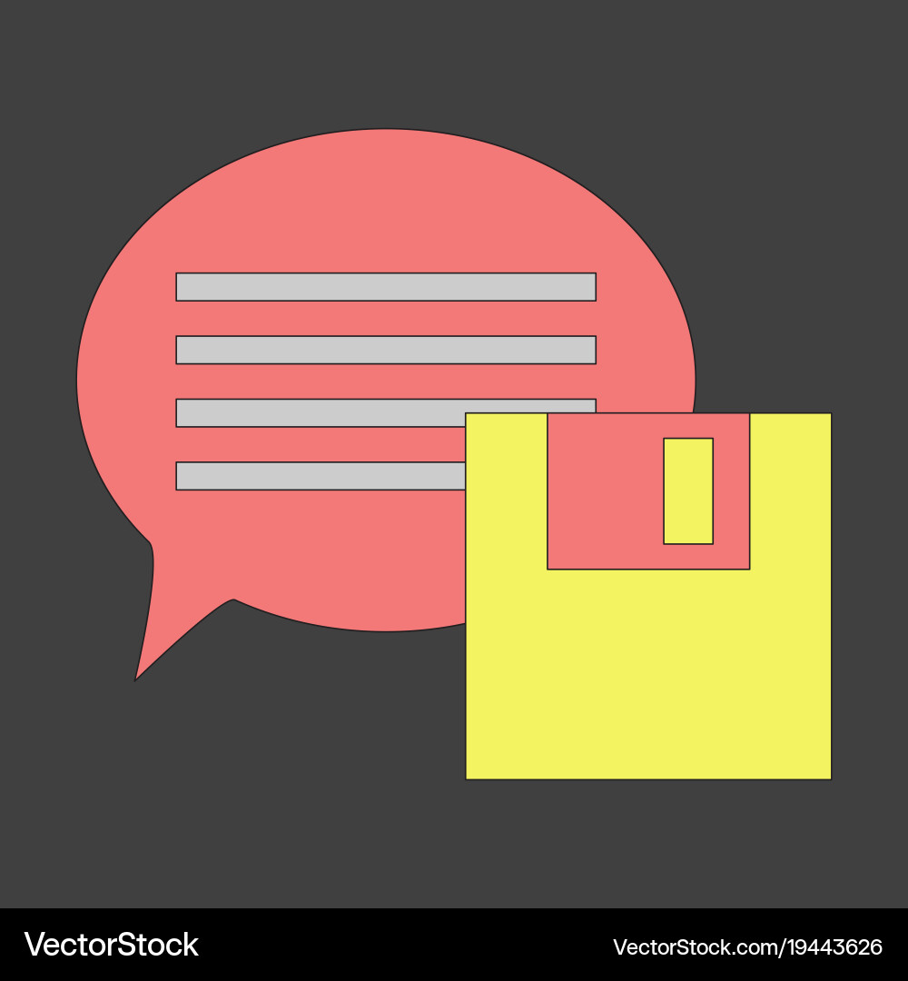 Flat text message icon speech bubble symbol Vector Image