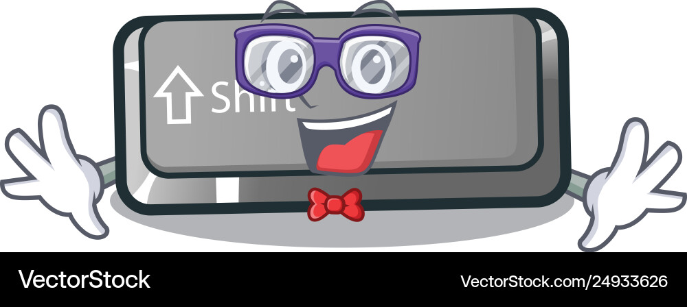 Geek-Tastenverschiebung auf einem Tastatur-Mascot Geek-Tastenverschiebung auf einem Tastatur-Mascot vektorbild
