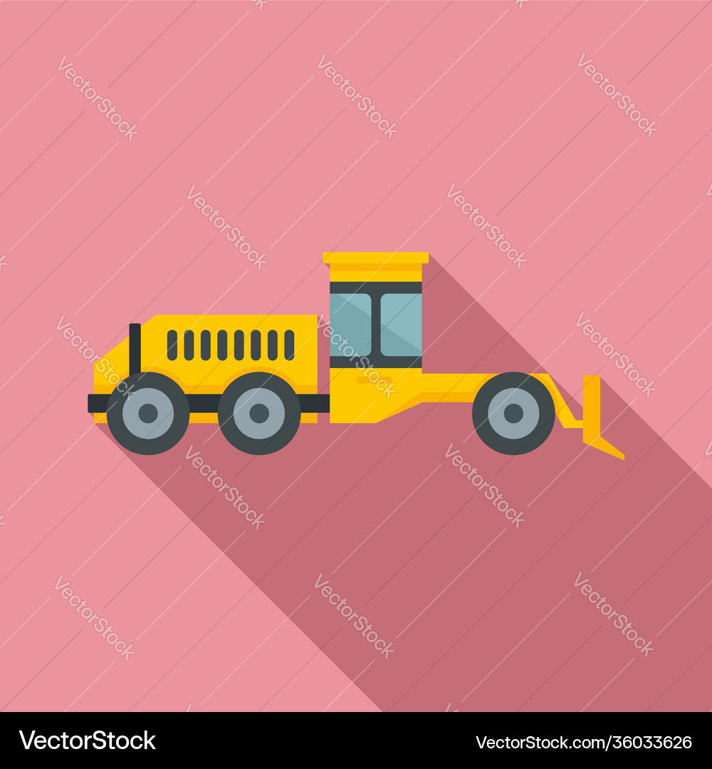 Grader machine hydraulic icon flat style Grader machine hydraulic icon flat style vector image