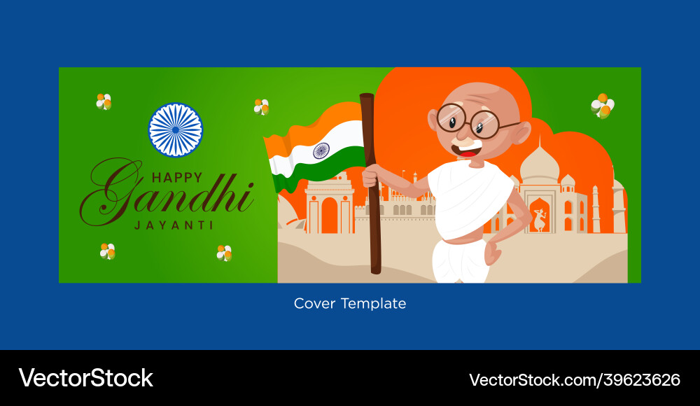 Happy gandhi jayanti cover page Happy gandhi jayanti cover page Vector Image