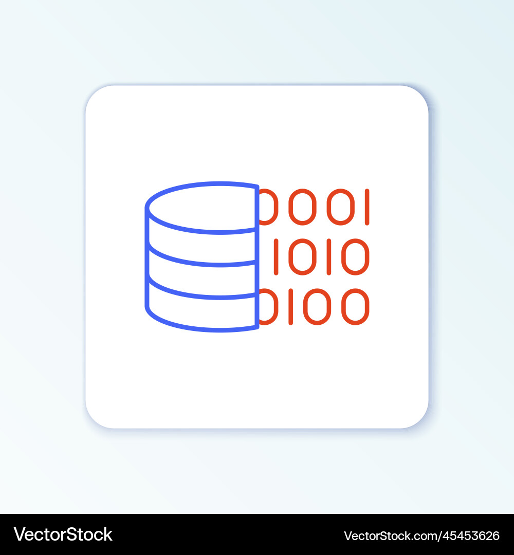 Line binary code icon isolated on white background Line binary code icon isolated on white background vector image