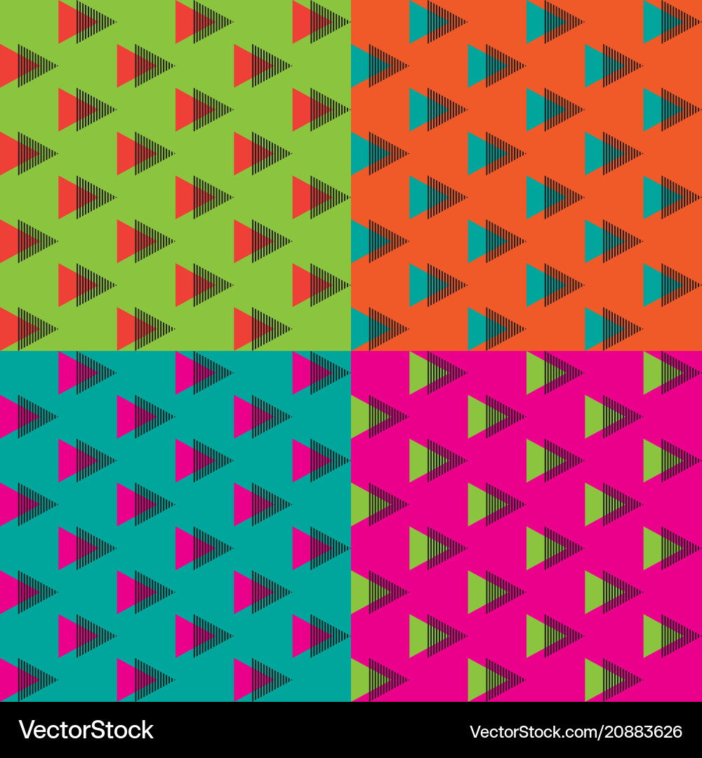 Retro Memphis Triangle Pattern vector image
