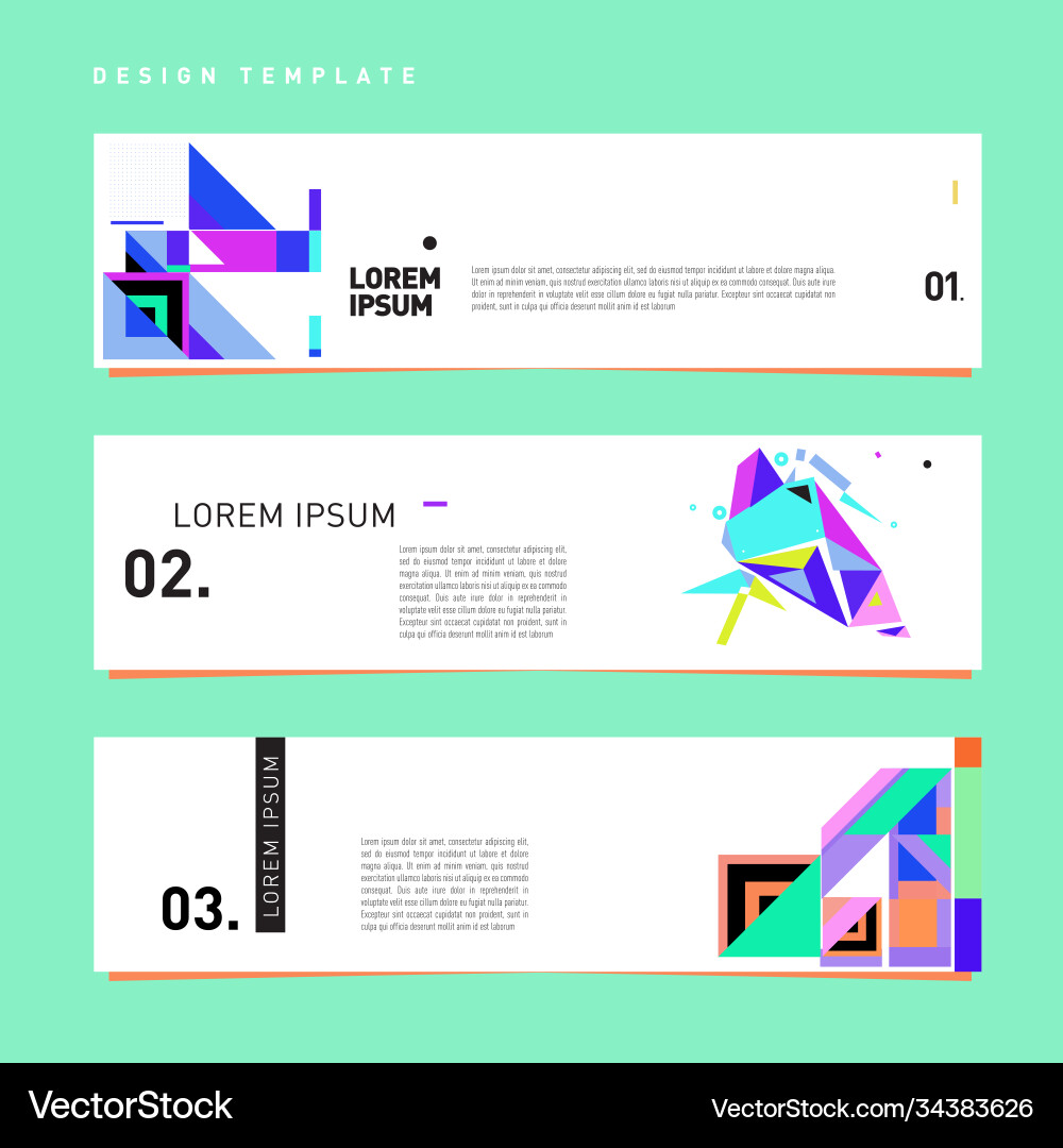 Set abstract banner web design template retro Set abstract banner web design template retro vector image