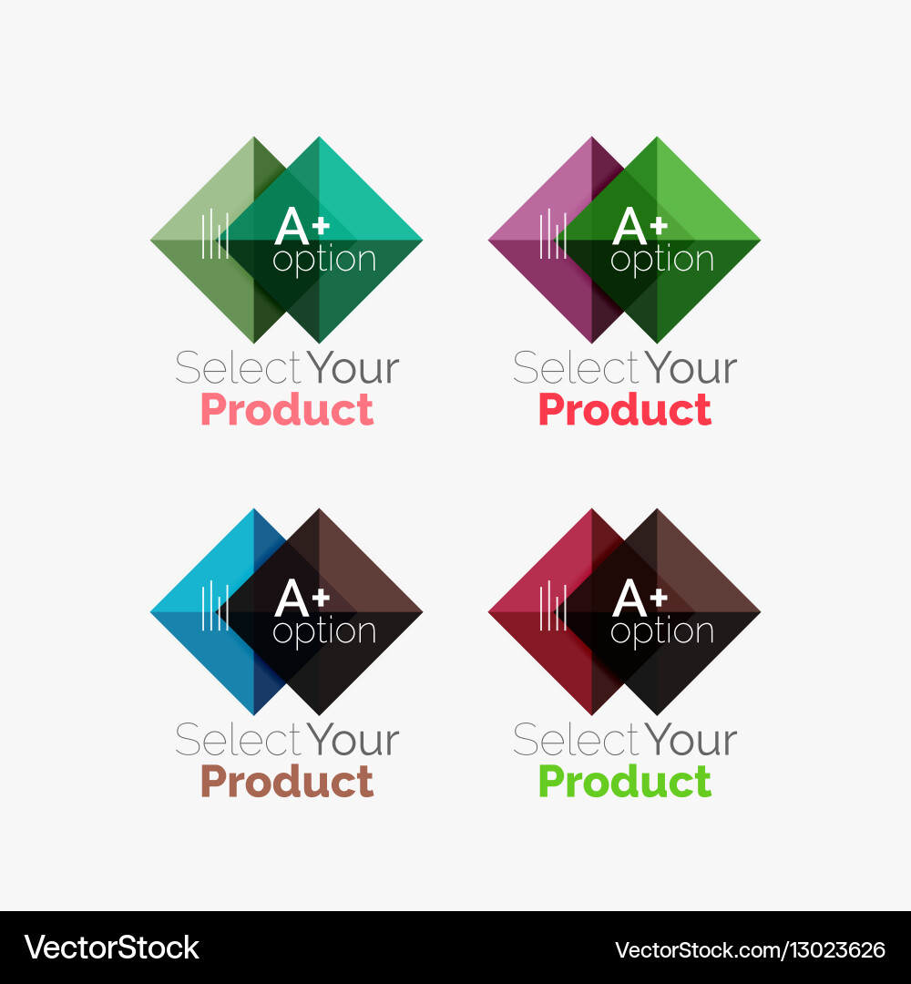 Set of abstract square interface menu navigation Vector Image