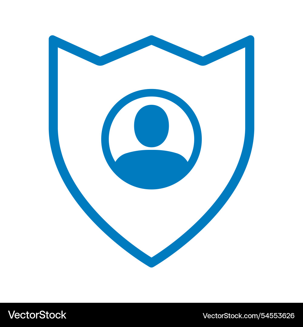 Shield with user icon privacy and personal data vector image