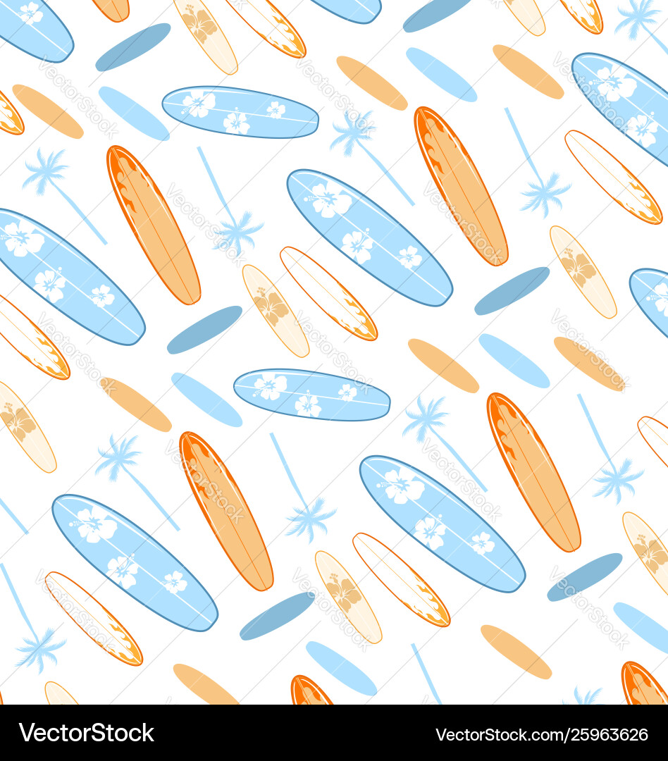 Surfboard Pattern - Tropical Waves Royalty Free Vector Image