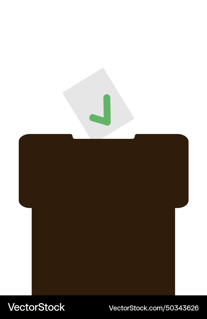 Voting box and ballot with check mark Voting box and ballot with check mark Vector Image
