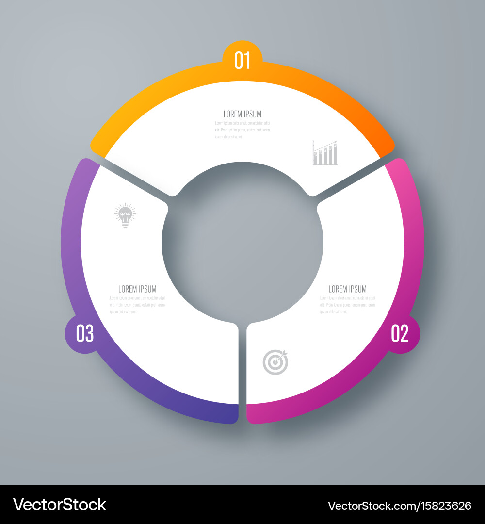 Workflow Diagram Template - 3 Options Vector Image