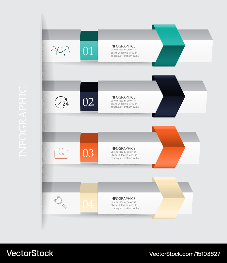 Abstract background with four stepspartsstages vector image