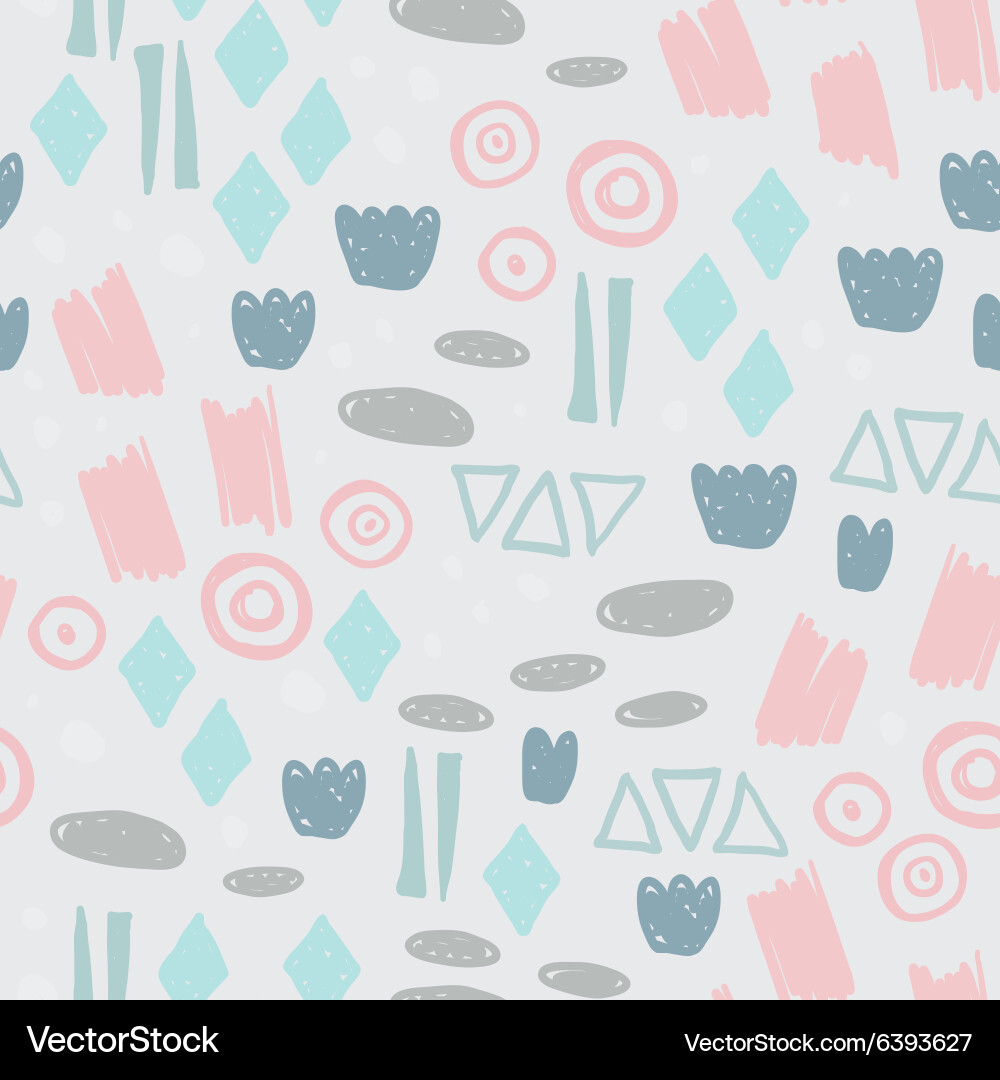 Abstract pattern with fun trendy shapes Vector Image