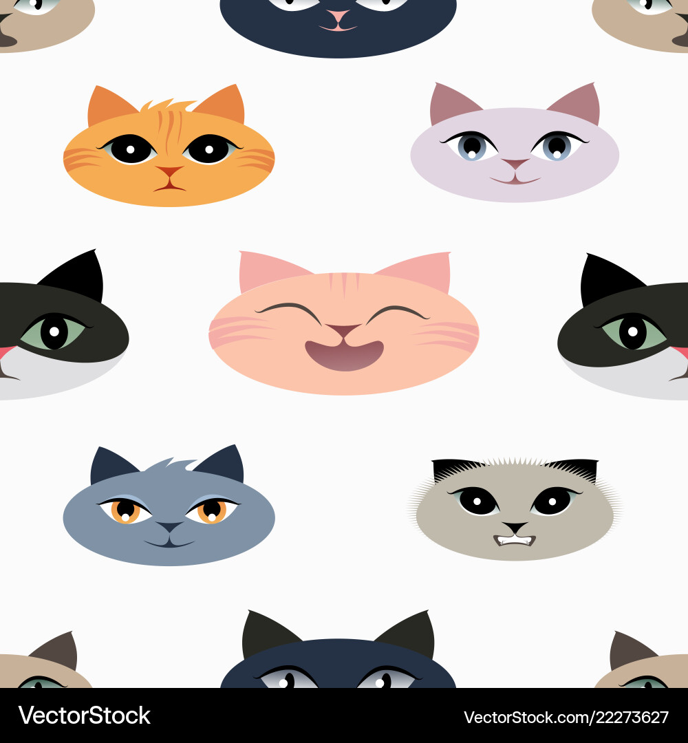 Cat patterns-01 vector image