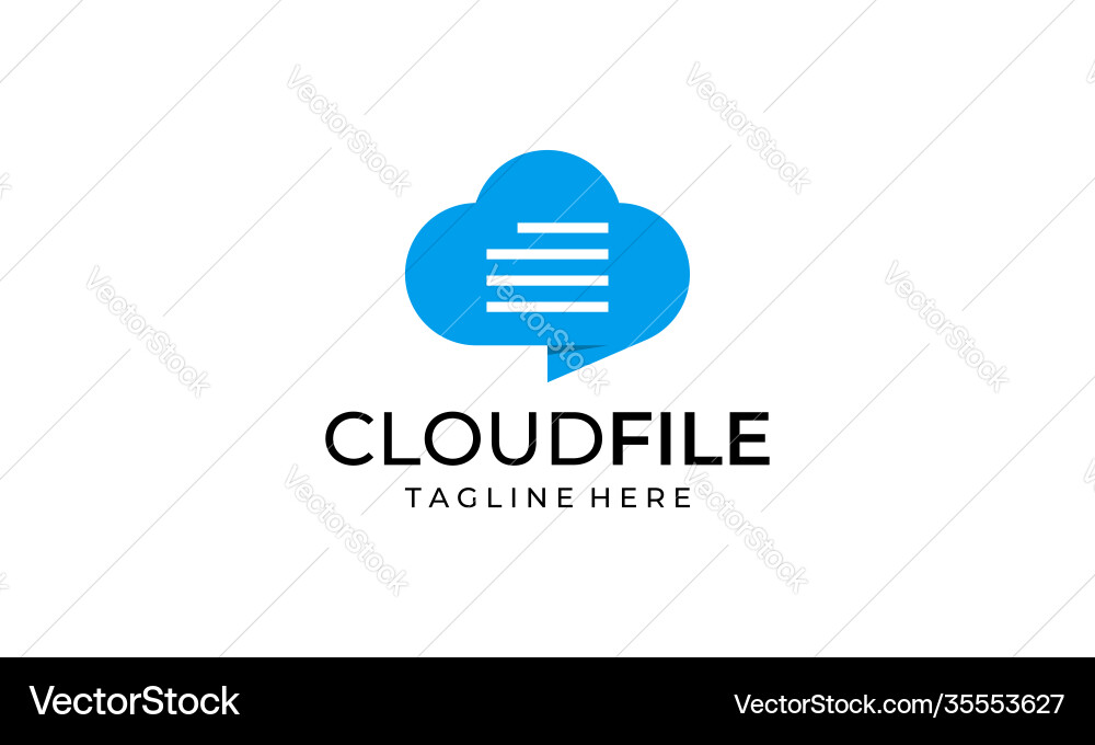 Cloud file document with chat bubble logo design Cloud file document with chat bubble logo design vector image