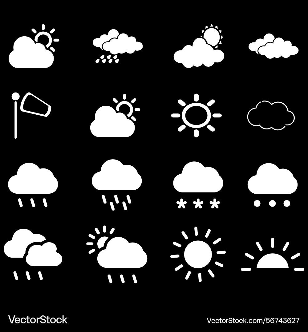 Clouds icons set of in different form Vector Image