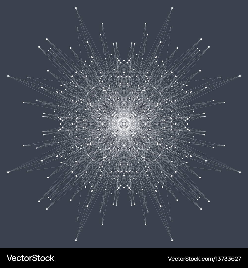 Complex Network of Interconnected Lines vector image