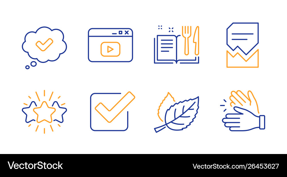 Corrupted file checkbox and star icons set Corrupted file checkbox and star icons set vector image