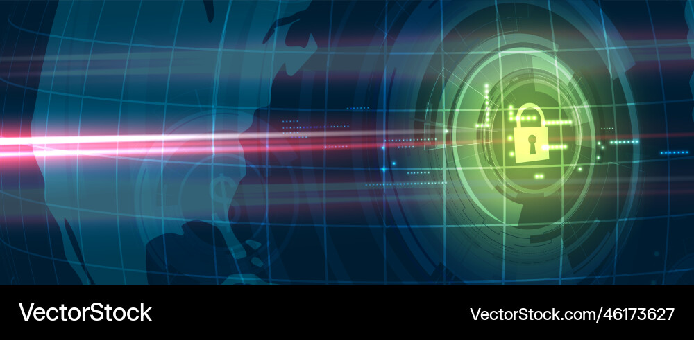 Cybersecurity and information or network vector image