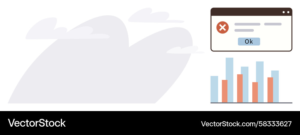 Data Error Pop-up with Bar Chart Vector Image