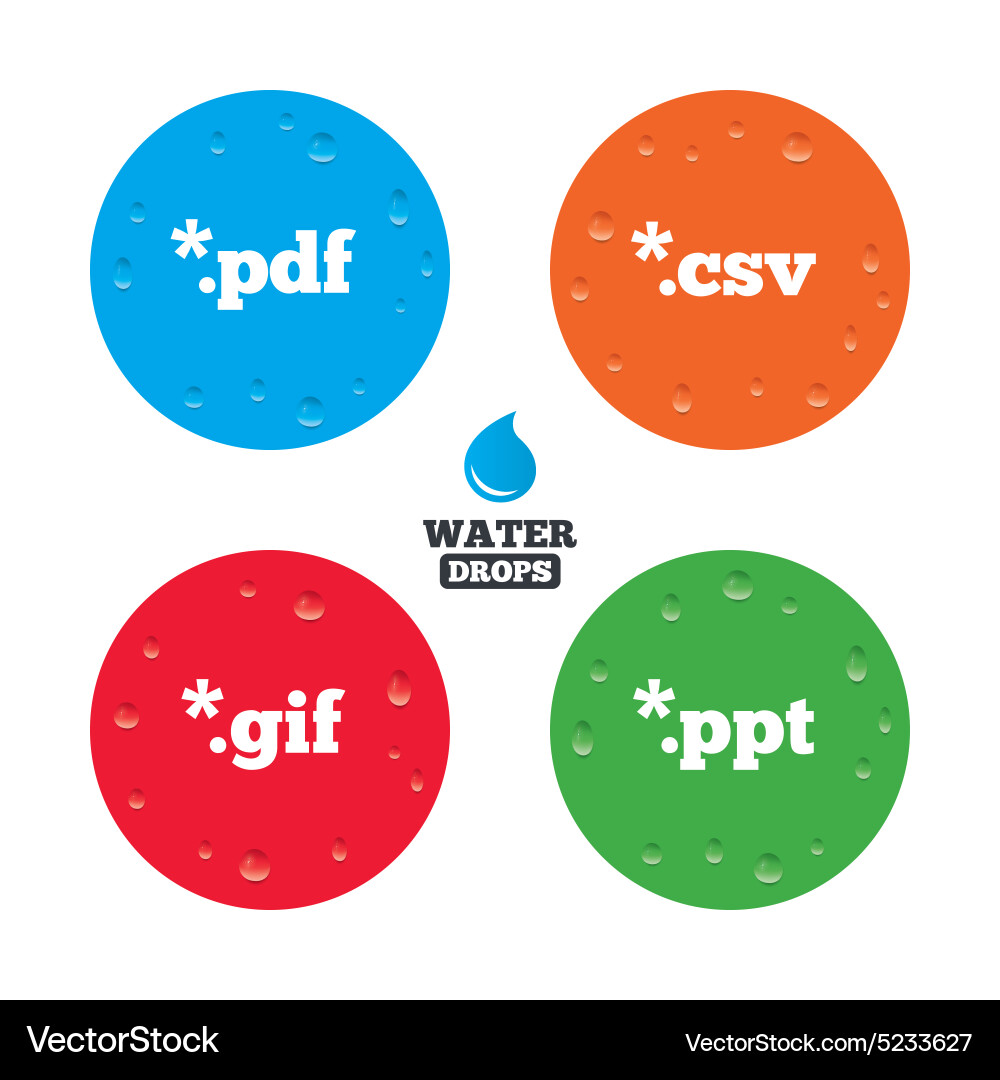 Document signs file extensions symbols vector image