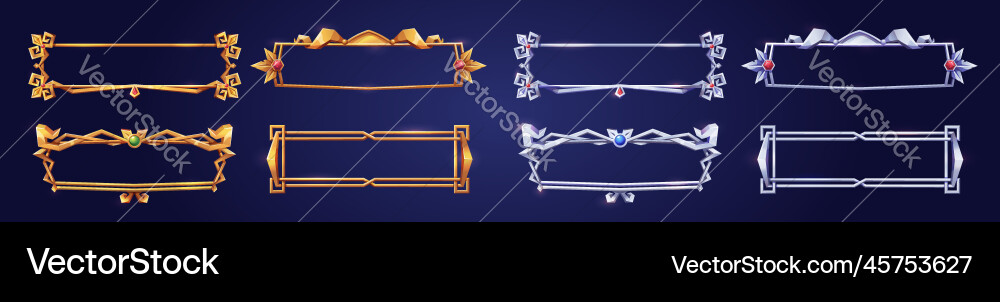 Empty rectangle game frames in medieval style Empty rectangle game frames in medieval style vector image