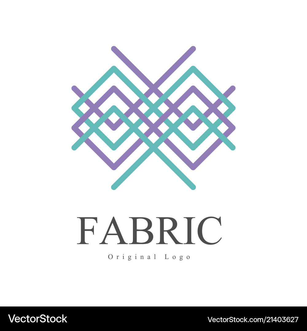 Fabric original logo design creative geometrical Fabric original logo design creative geometrical vector image