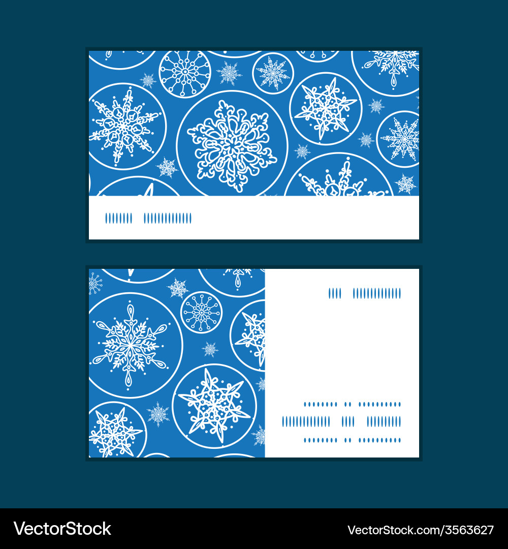 Falling snowflakes horizontal stripe frame pattern vector image