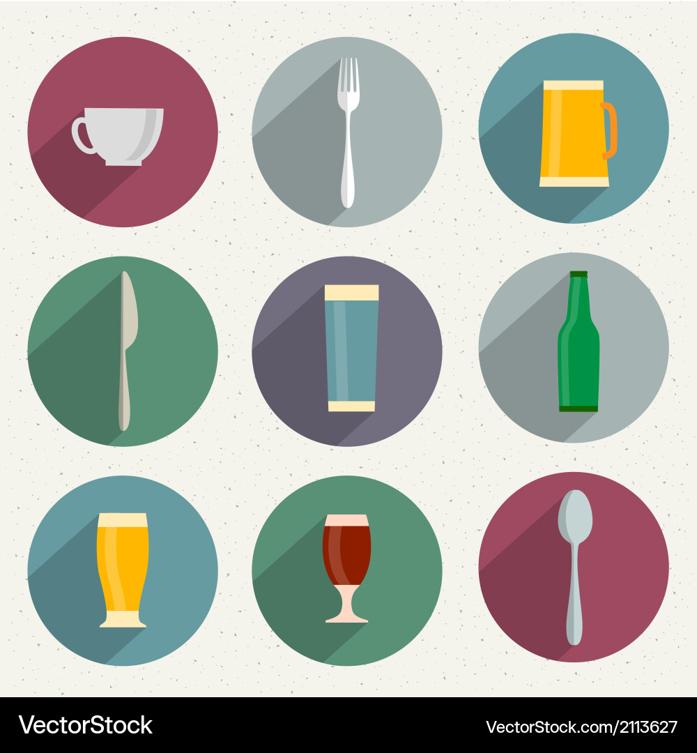 Flat icons of web and mobile applications utensil Vector Image
