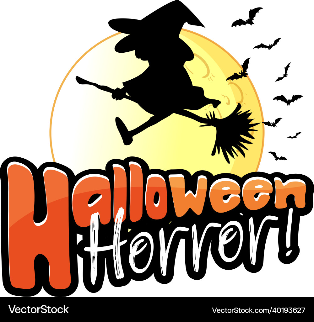 Halloween Horror Banner mit Hexensilhouette Halloween Horror Banner mit Hexensilhouette vektorbild