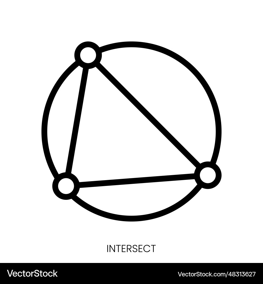 Intersect icon line art style design isolated Intersect icon line art style design isolated vector image
