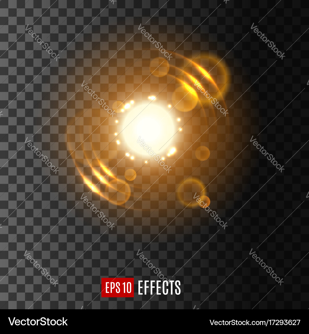 Light effect with lens flare and sparkles Vector Image