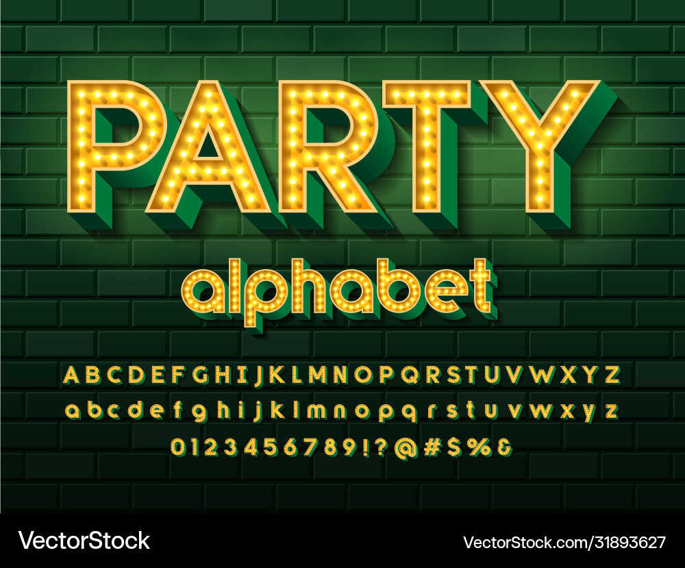Lightbulb font vector image